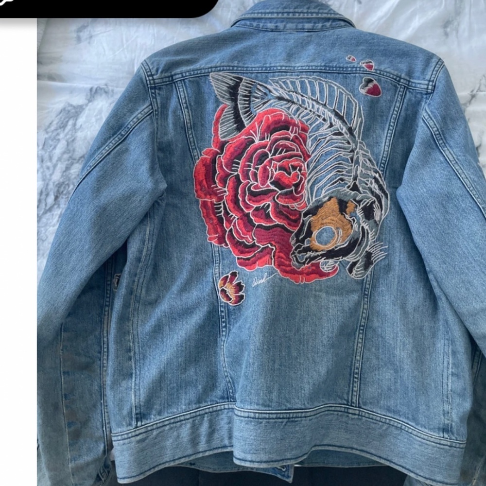 Diesel Embroidered Denim Jean Jacket Unisex